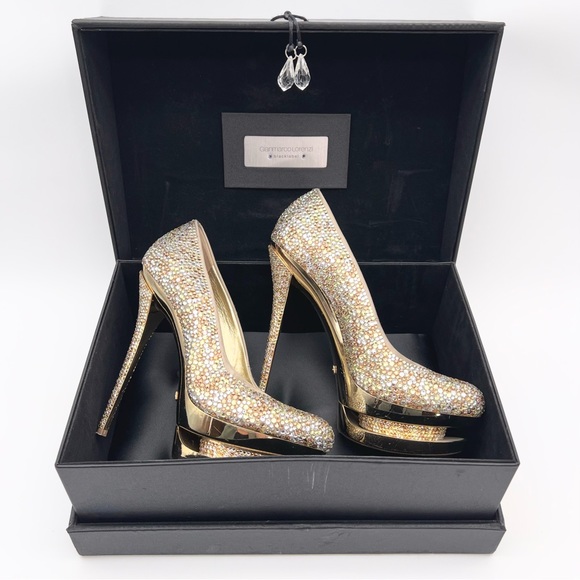 Gianmarco Lorenzi - Discoball Crystal Embellished Platform Pumps Size 8 Limited - Picture 5 of 15